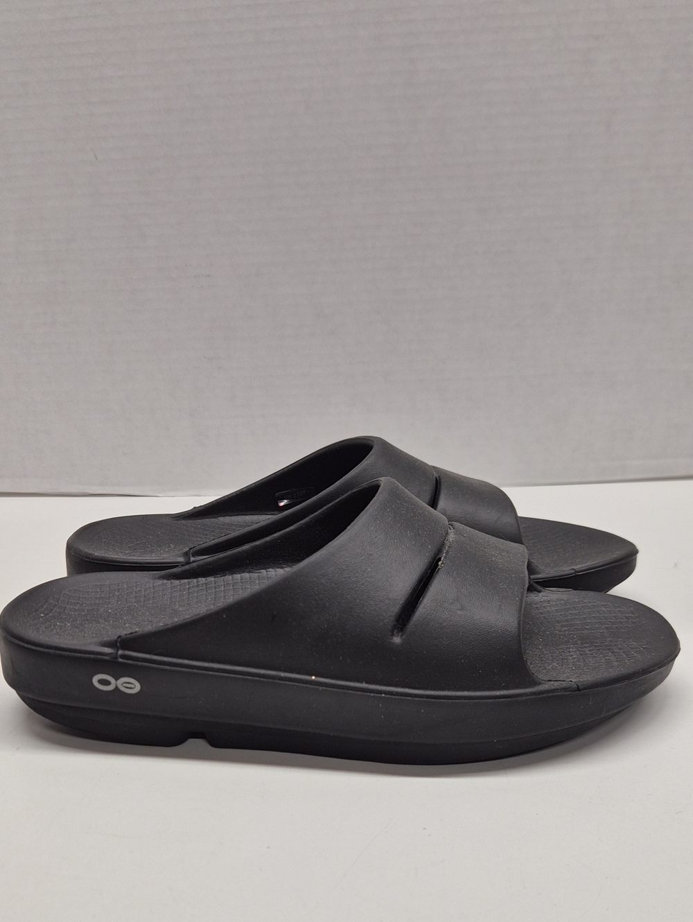 Oofos Ooahh Recovery Slides Sandals Slip On Comfort Open Toe Shoes Black Women 8
